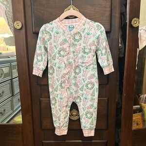 Pink and Green Patterned Kids One Piece